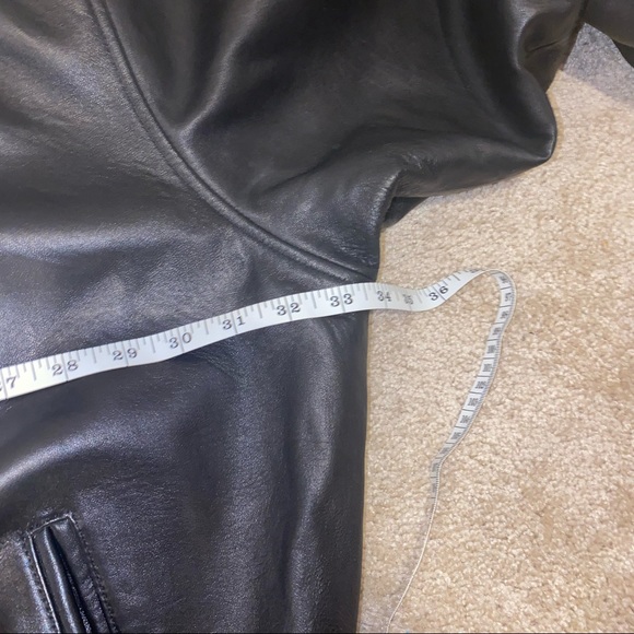 🔴SOLD- Mens Black Italian Leather Bomber Jacket Size 5 XL - Picture 10 of 13